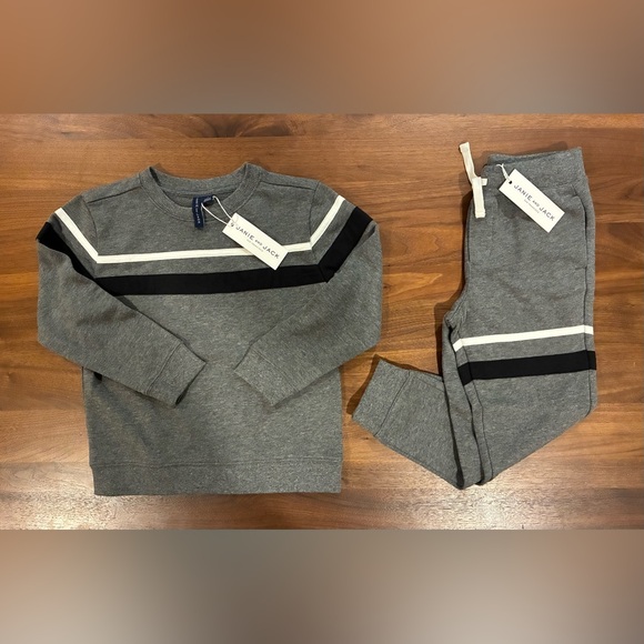 NWT- The Stripe French Terry Sweatshirt and Pants Set by Janie and Jack - Picture 1 of 7